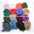 New winter wild cotton solid color whloesale scarf long wrinkle shawl scarf